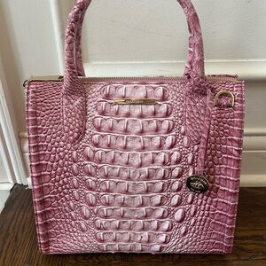 Brahmin new small Caroline pink believe satchel Croc-Embossed Women's Bag